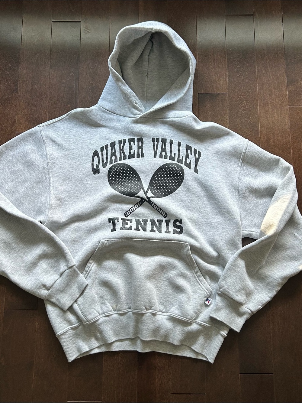 Vintage Russell Athletic Quaker Valley Tennis Boxy Fit Hoodie
